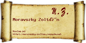 Moravszky Zoltán névjegykártya
